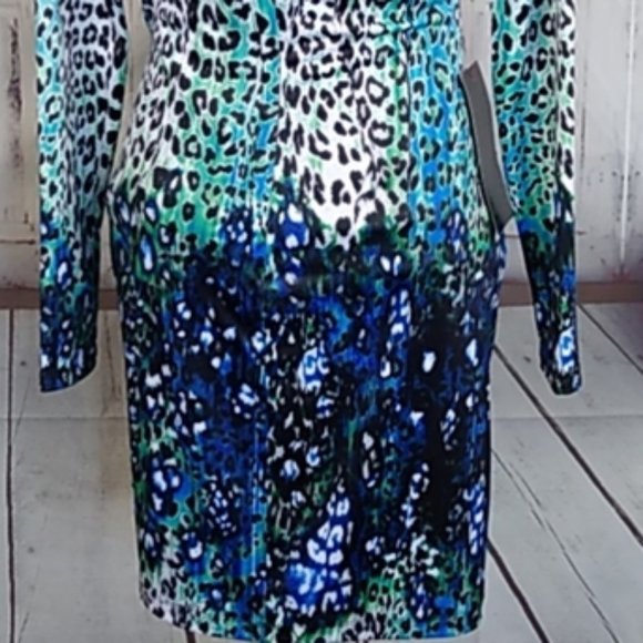💋 bebe animal print deep v obsession new dress S RARE 💋 - Picture 6 of 7